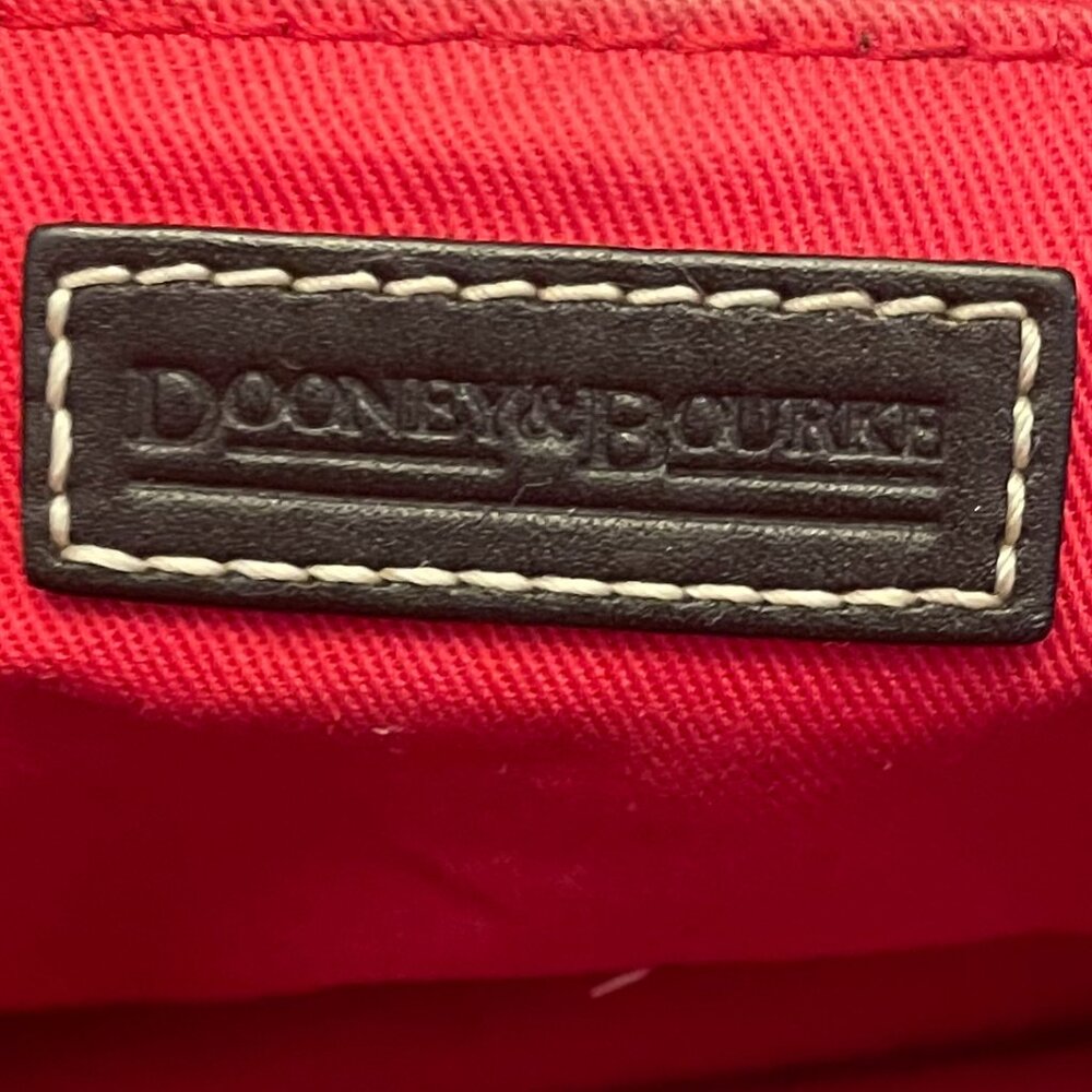 Dooney & Bourke Black/Grey Double Pocket Canvas/Leather Quilted Pattern Satchel - Picture 8 of 14